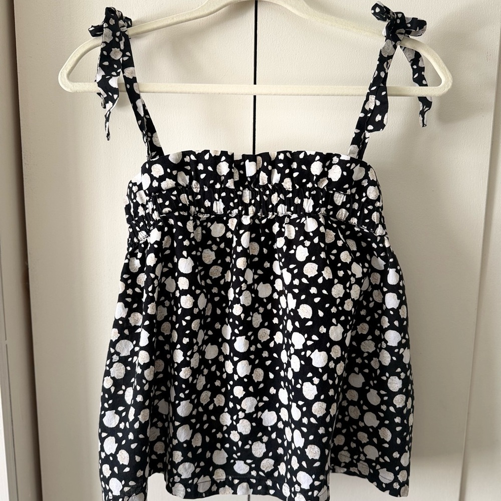 Seashell PJ Set LOFT Black White Tie-Shoulder Printed Sleep Set Pattern Coastal - Picture 4 of 9